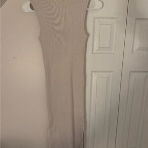 Magaschoni Cream Ribbed Maxi Dress